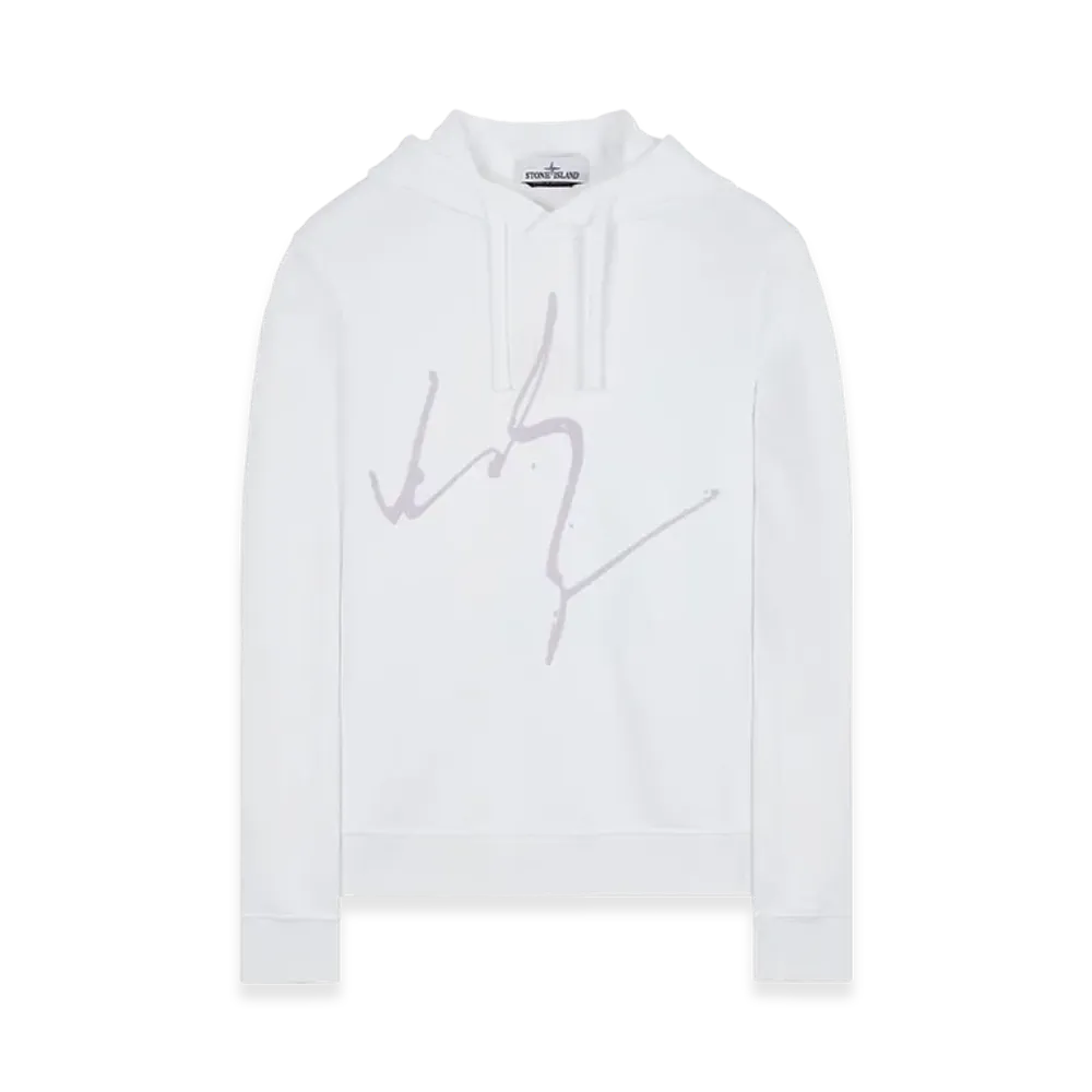 Stone Island 66481 Cotton Fleece 'Ink Three' Print Hooded Sweatshirt - 22SS "White"