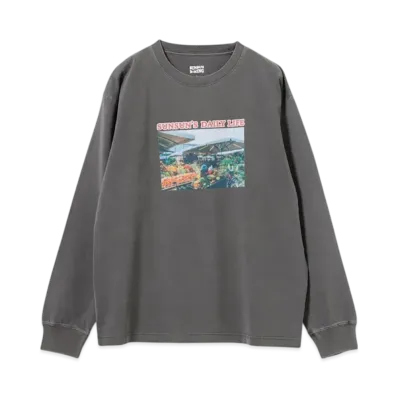 B:MING by BEAMS x PUPPET SUNSUN / Fade Photo Print Long Sleeve T-Shirt Market "InkBlack"