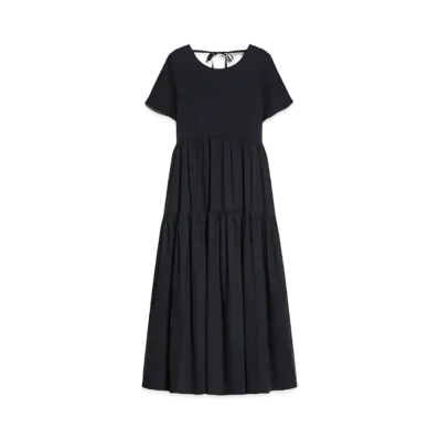 Max Mara Palmyra Jersey Poplin Long Dress "Navy"