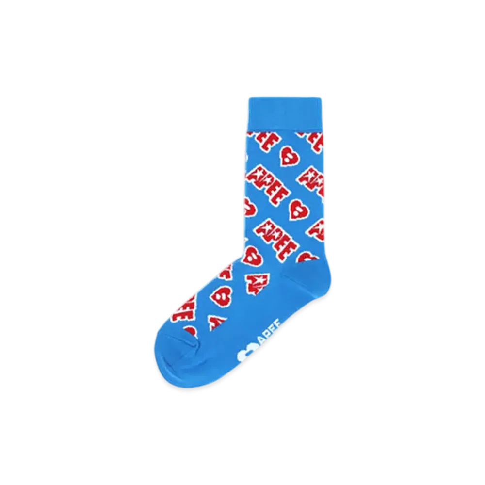 A BATHING APE APEE Jacquard Graphic Socks #1 "Blue"
