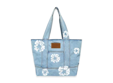 DENIM TEARS Cotton Wreath Light Wash Denim Tote Bag "Light Wash"