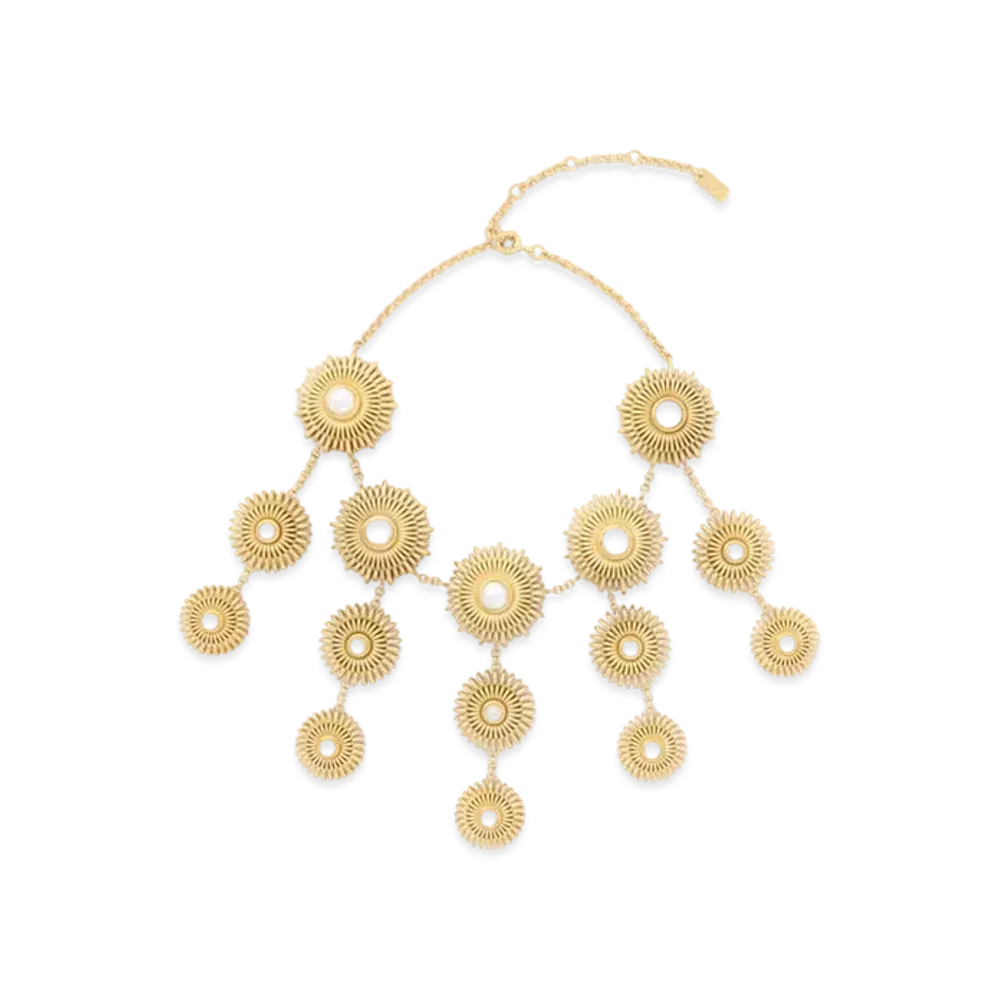 Chloe Mechanical Flowers Necklace "Vintage Gold"