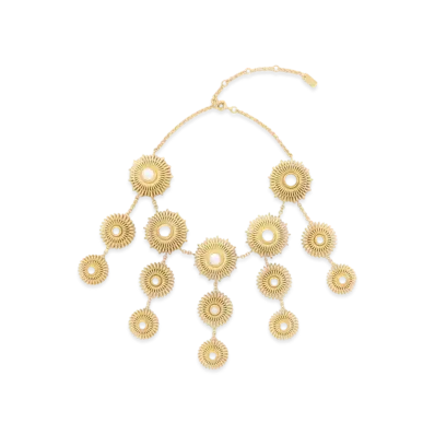 Chloe Mechanical Flowers Necklace "Vintage Gold"