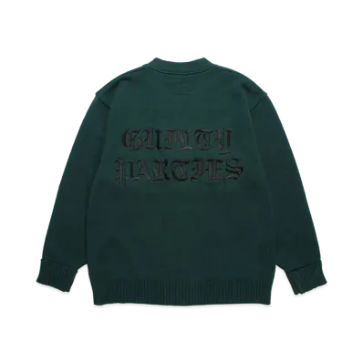 WACKO MARIA Lettered Cardigan "Green"