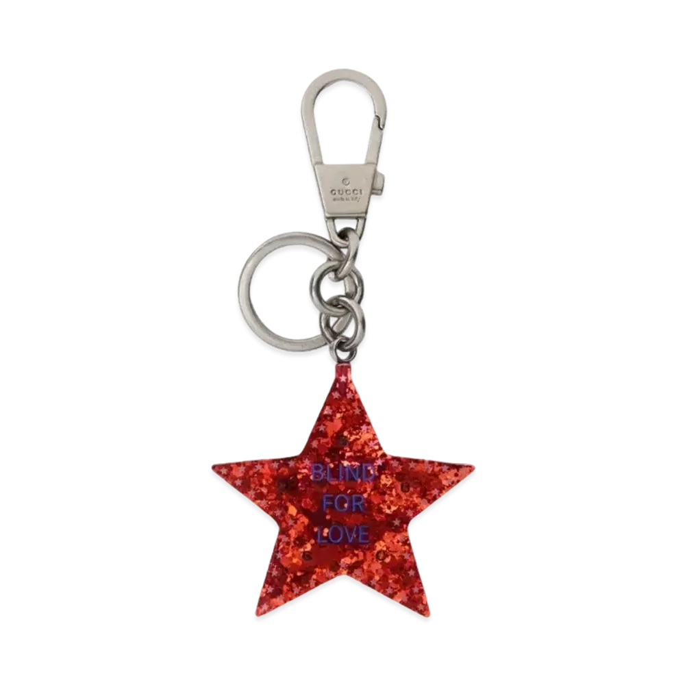 GUCCI Blind Paul Love Star Shape Keychain Flexiglas "Purple"