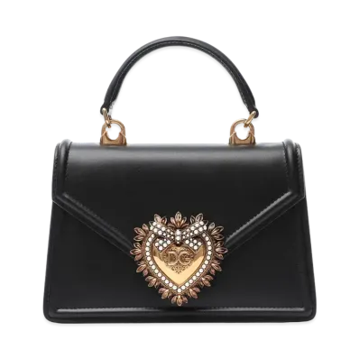 Dolce&Gabbana Devotion Bag Small Smooth Calfskin "Black"