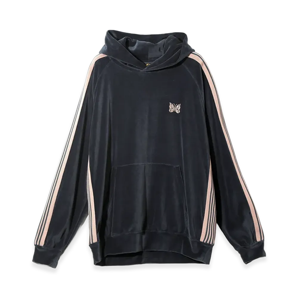 NEEDLES Track Hoody - C/PE Velour "Steel Blue"