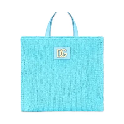 Dolce&Gabbana Beatrice Shopping Bag Large Knit "Blue"