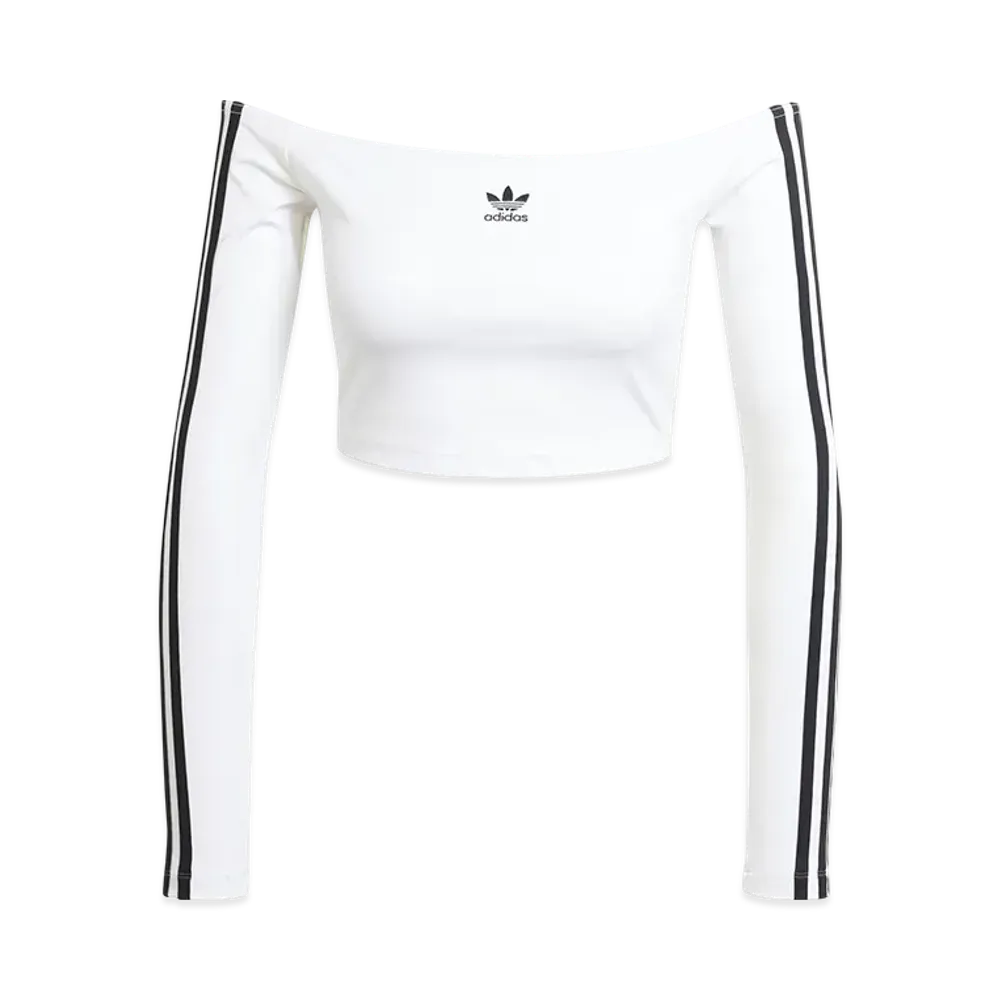 adidas Adicolor Off Shoulder Long Sleeve T-shirt "White"