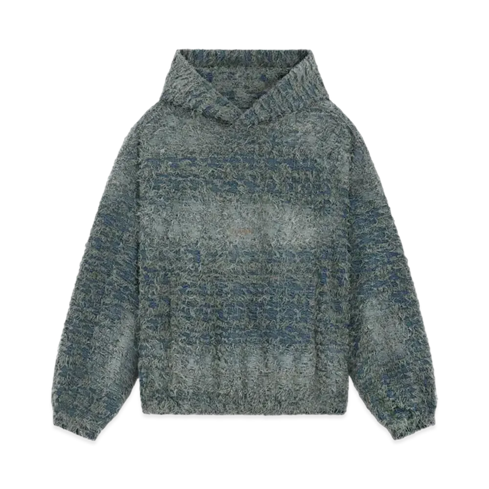 WE11DONE Loose Thread Denim Hoodie "Navy"