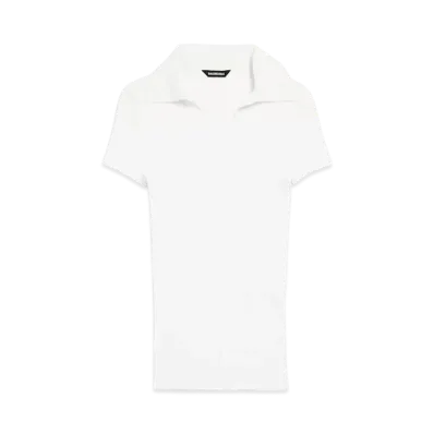 BALENCIAGA Women's Fitted Polo Top "White"