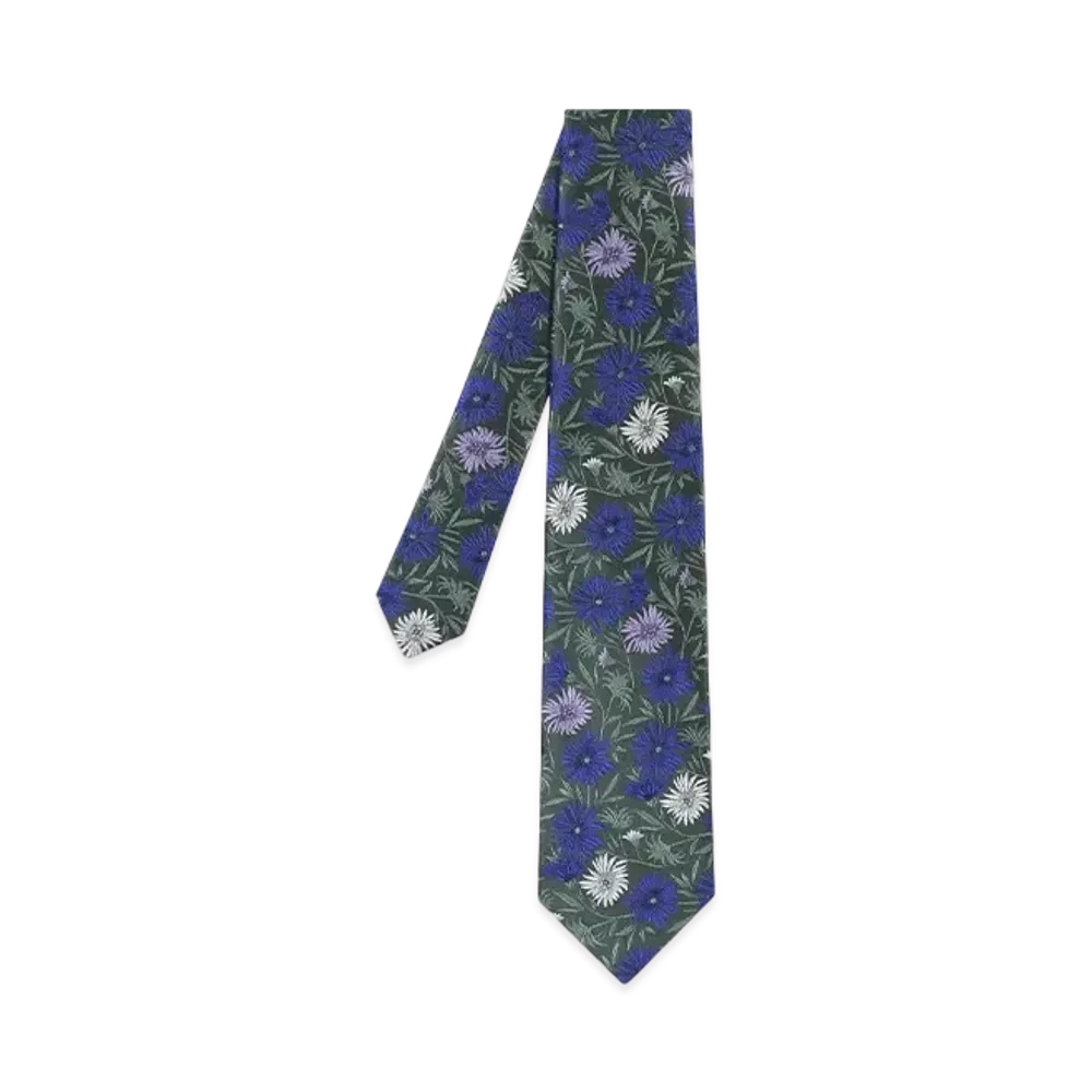 Paul Smith Jacquard Flower Tie "DarkGreen"