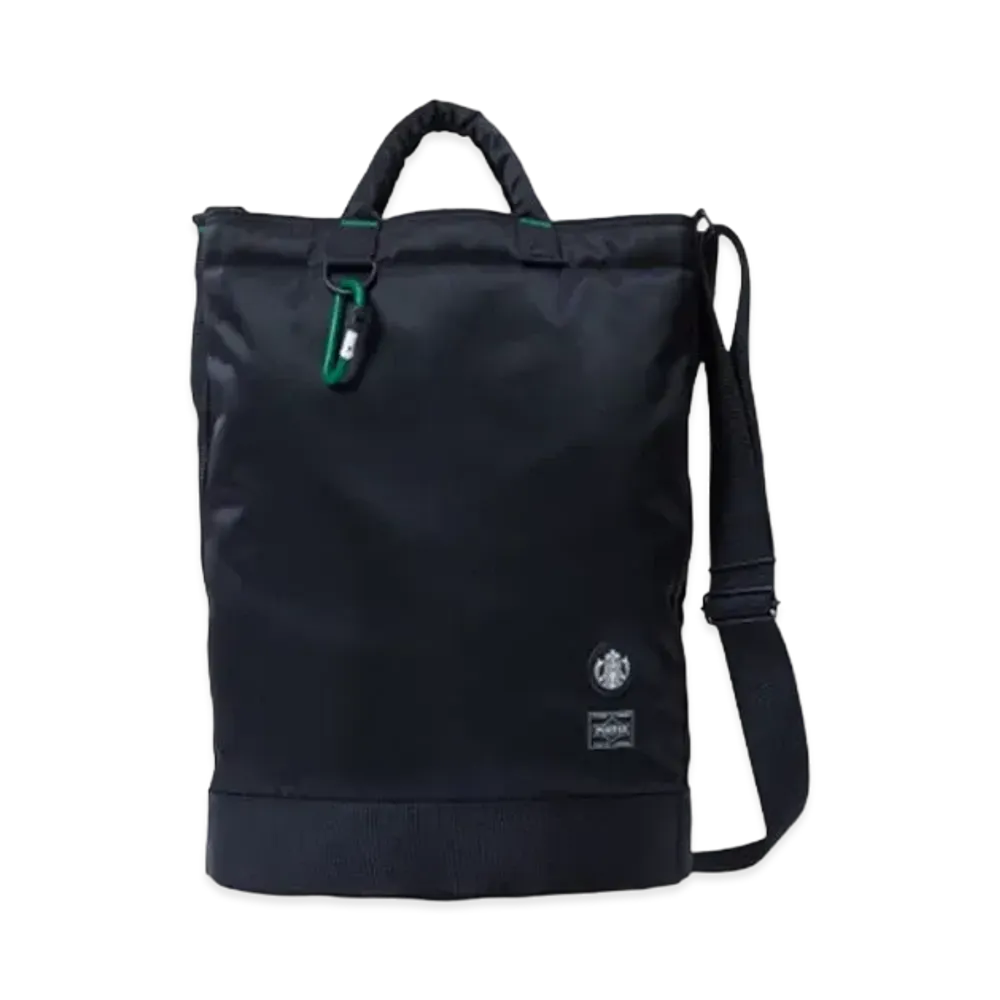 PORTER x STARBUCKS Coffee Bean Shape Drum Bag "Black"