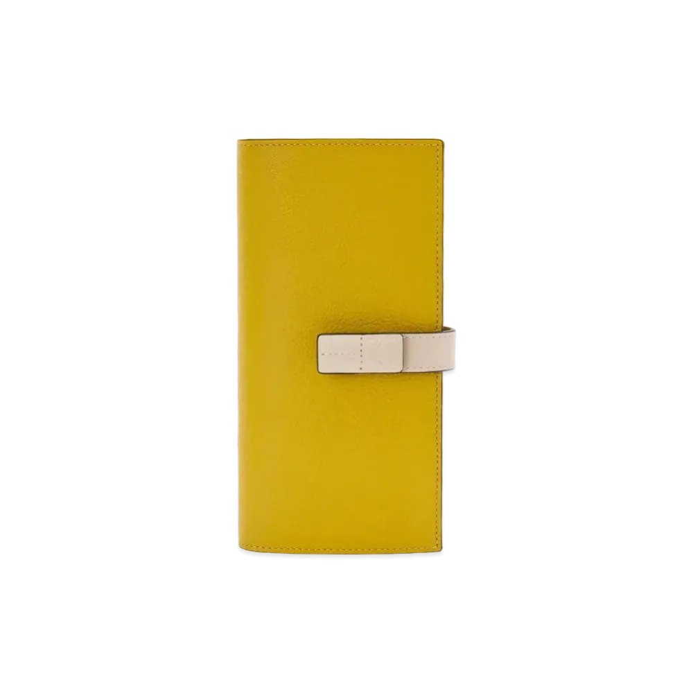 LOEWE Large Vertical Wallet In Grained Calfskin "Ochre/Light Oat"