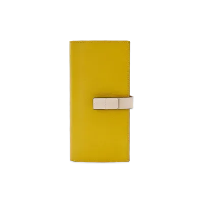 LOEWE Large Vertical Wallet In Grained Calfskin "Ochre/Light Oat"