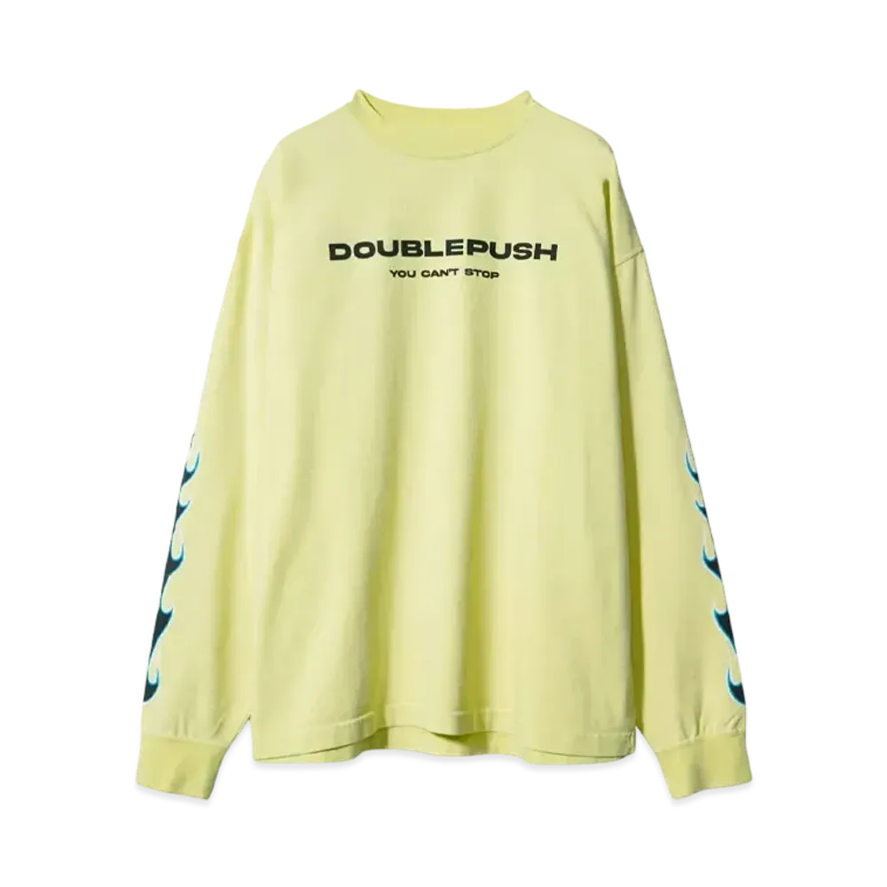 TAIN DOUBLE PUSH DOUBLE PUSH LONG SLEEVE T-SHIRTS"YELLOW"