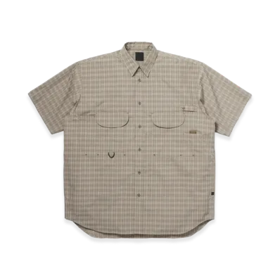 DAIWA PIER39 Women's Tech Fishing Shirt S/S Summer Plaid "Sage Gray"
