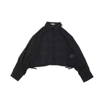 atmos pink Sheer Check Shirt "Black"