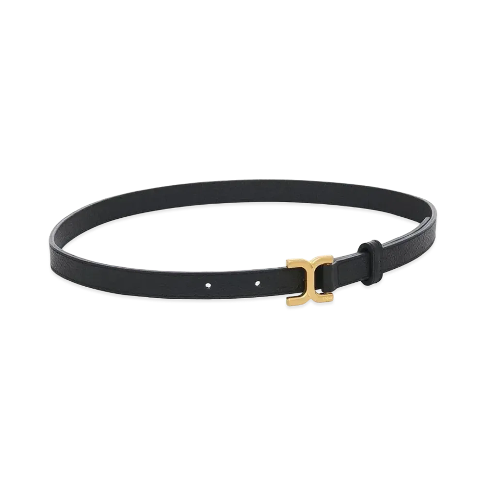 Chloe Marcie Belt Grained Calfskin&Brass "Black"