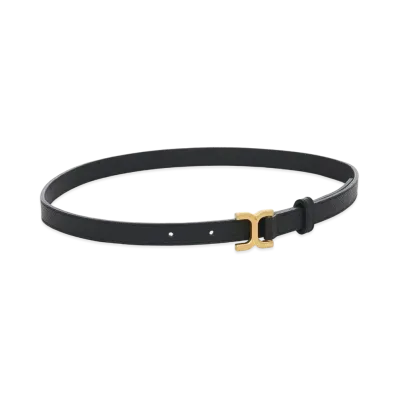 Chloe Marcie Belt Grained Calfskin&Brass "Black"