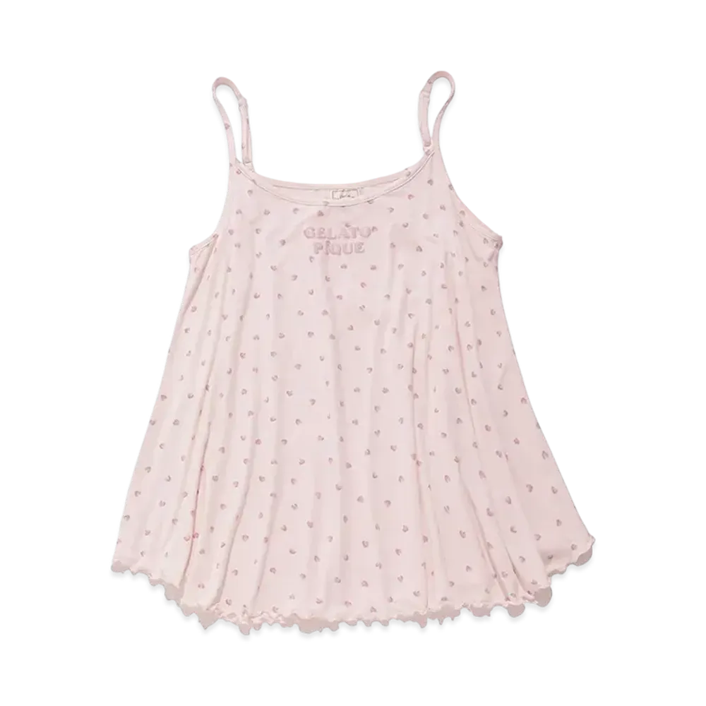 GELATO PIQUE Cool Touch Sensation Heart Pattern Camisole "Pink"