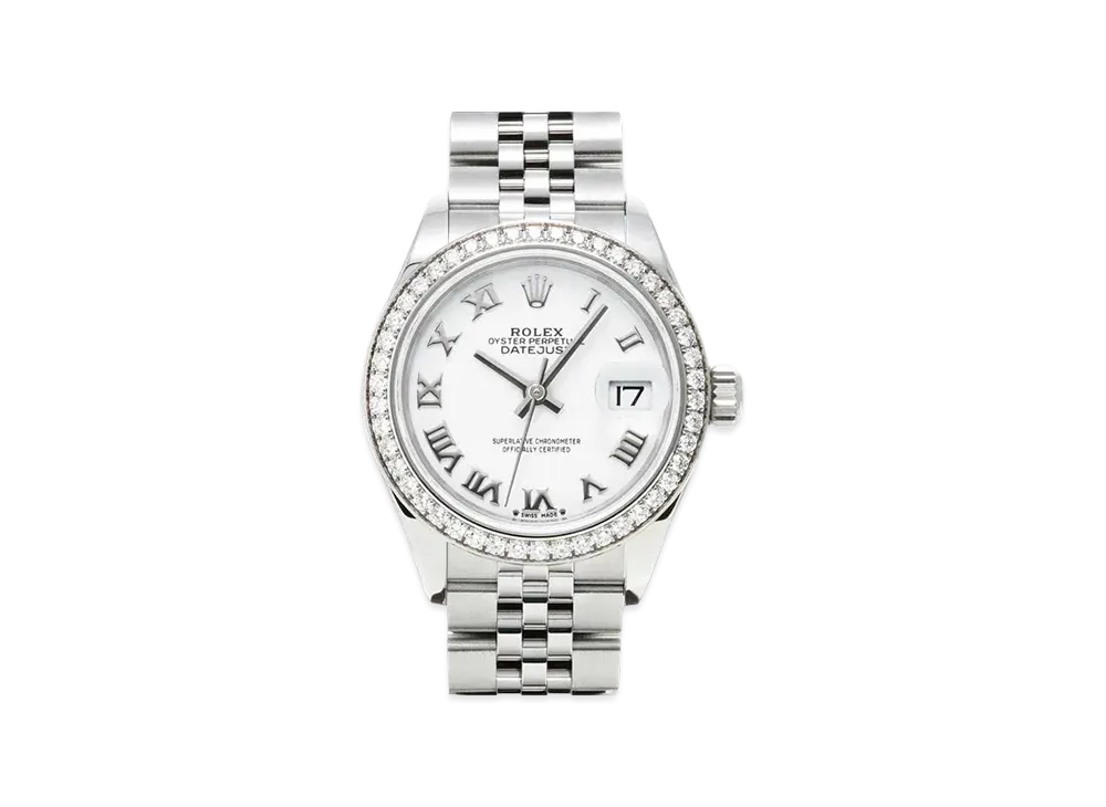 ROLEX Lady-Datejust Oyster 28mm "White Roman/Oyster Steel/White Gold"