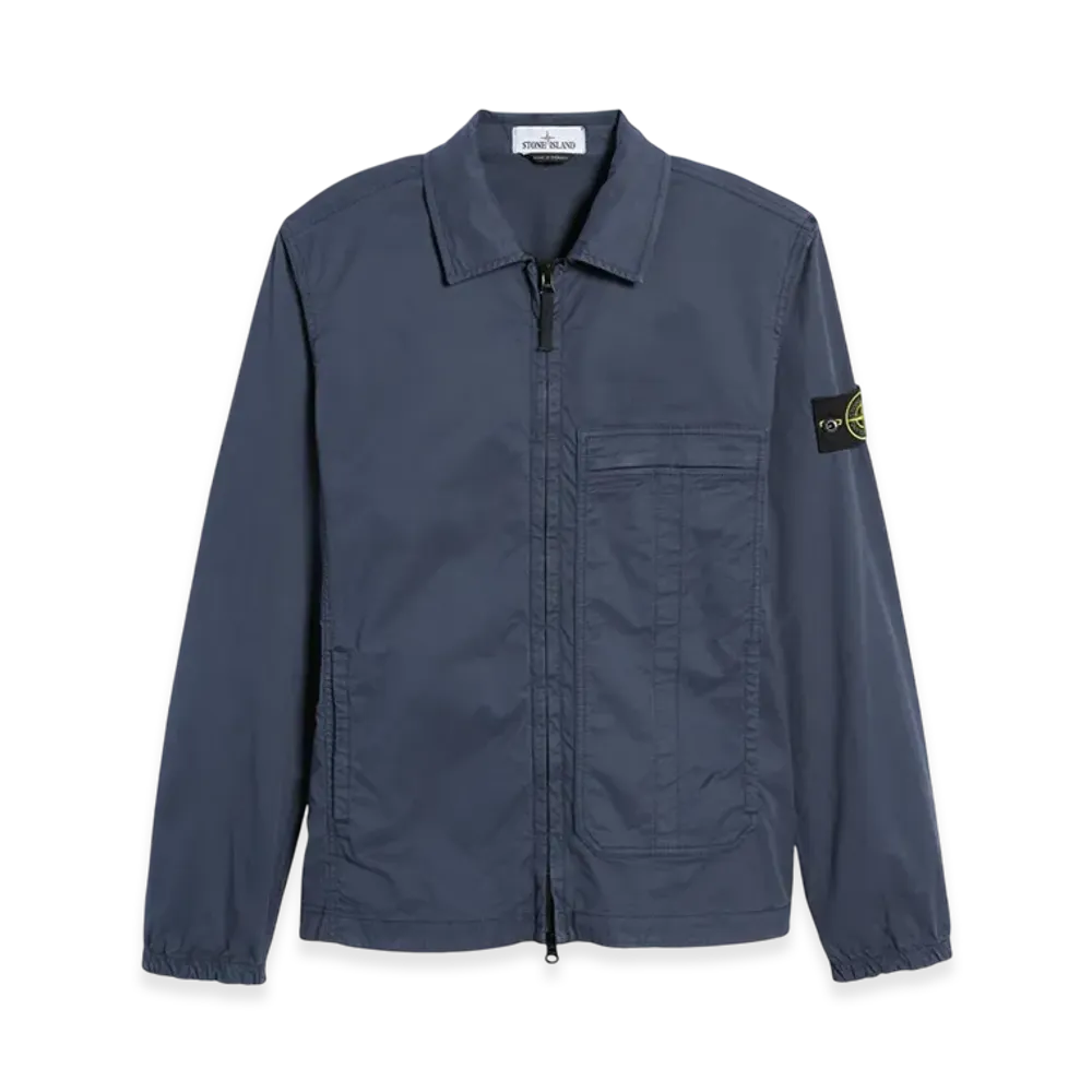 Stone Island 10319 Stretch Cotton Twill Overshirt - 21SS "Avio Blue"