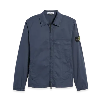 Stone Island 10319 Stretch Cotton Twill Overshirt - 21SS "Avio Blue"