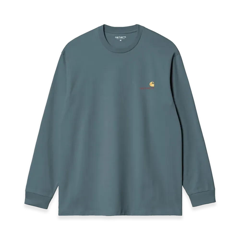 Carhartt WIP L/S American Script T-Shirt "Office Blue"