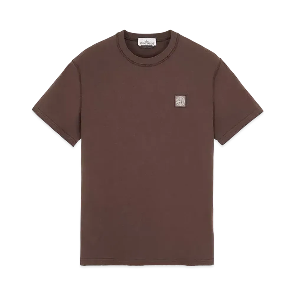 Stone Island 23742 20/1 COTTON JERSEY 'FISSATO' EFFECT_SLIM FIT "Dark Brown"