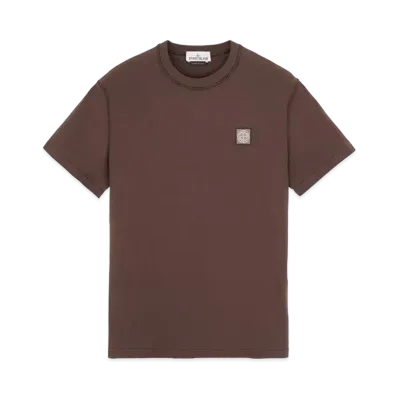 Stone Island 23742 20/1 COTTON JERSEY 'FISSATO' EFFECT_SLIM FIT "Dark Brown"