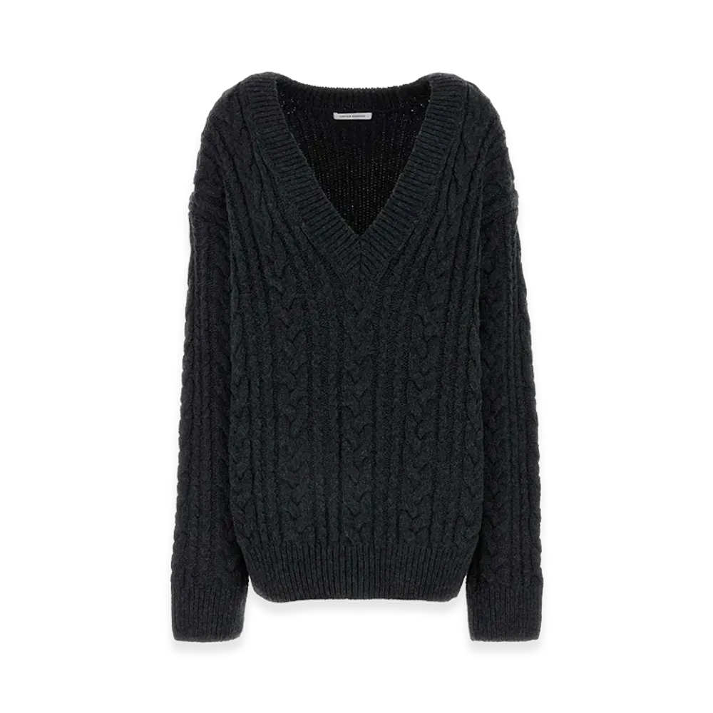 Cecilie Bahnsen Women's Wool Oversize Alia Sweater "Charcoal Gray"