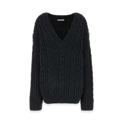 Cecilie Bahnsen Women's Wool Oversize Alia Sweater "Charcoal Gray"