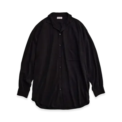 NICENESS D.Atkins Napped Silk Shirring Shirt "Black"