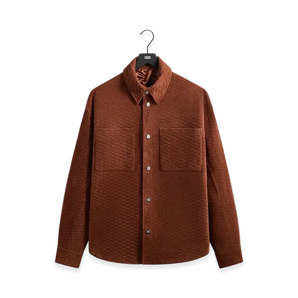 Kith Monogram Suede Apollo II Shirt "Walnut"