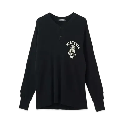 HYSTERIC GLAMOUR Devil'S Mc Henry Neck Sweatshirt "Black"