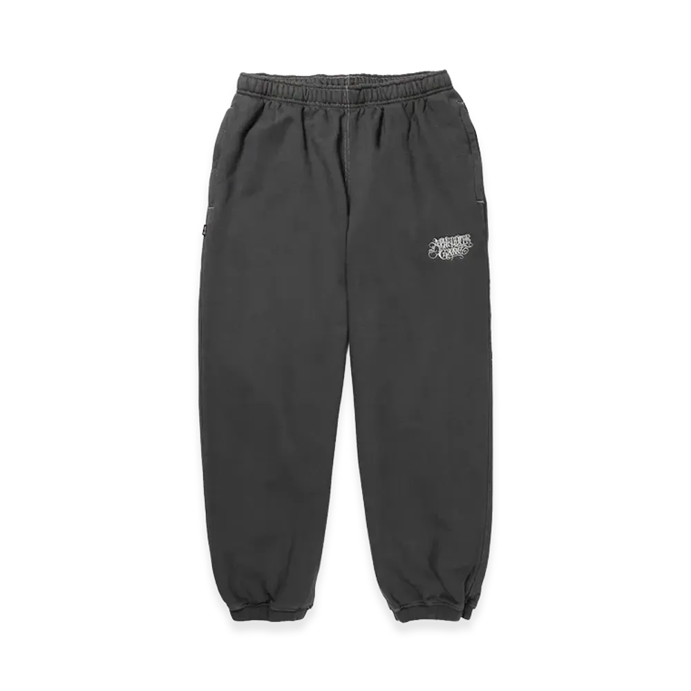 APHRODITEGANG Classic Logo Embroidery Garment Dye Sweat Pants "Black/White"