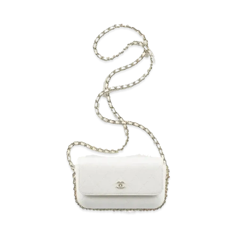 CHANEL Flap Phone Case Lambskin "White"