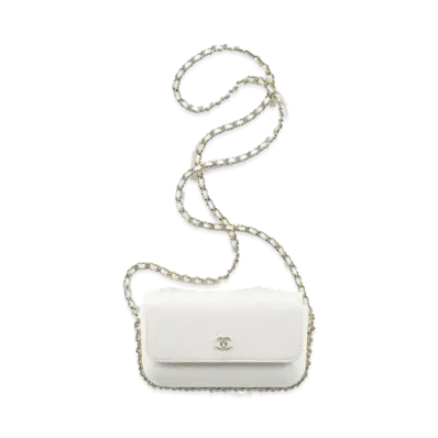 CHANEL Flap Phone Case Lambskin "White"