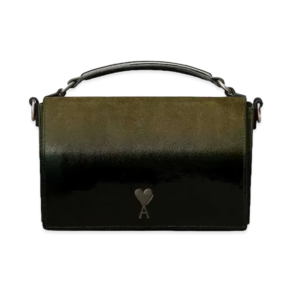 AMI PARIS Ami de Coeur Lunch Box Bag "Dark Olive Green"