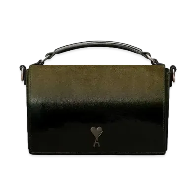 AMI PARIS Ami de Coeur Lunch Box Bag "Dark Olive Green"