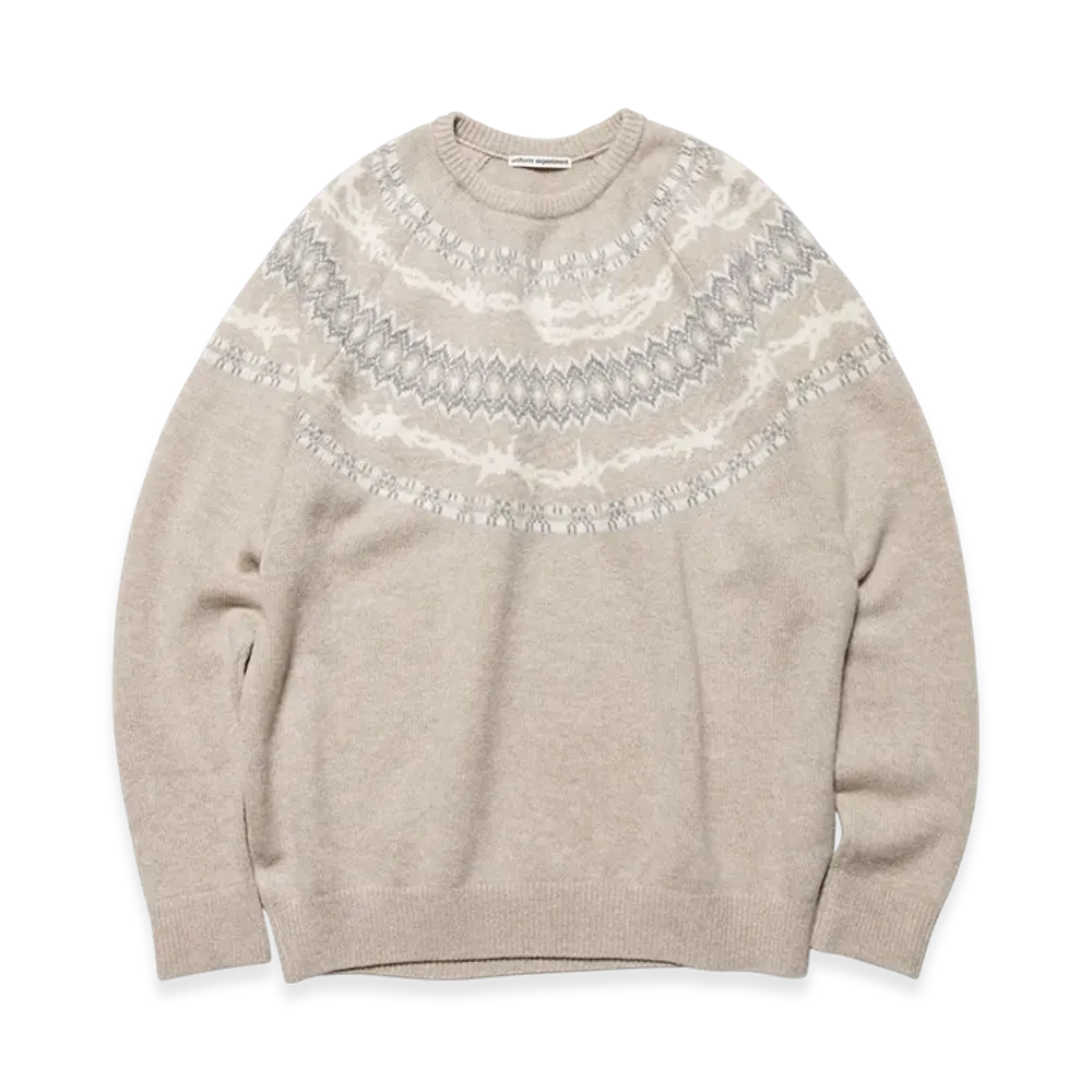 uniform experiment Entangled Nordic Sweater "Beige"