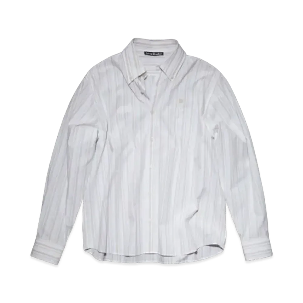 Acne Studios Striped Button Up Shirt "White/Brown"