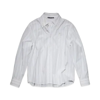 Acne Studios Striped Button Up Shirt "White/Brown"