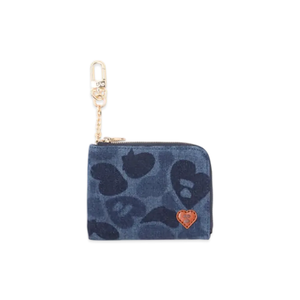 A BATHING APE APEE Camo Denim Wallet #1 "Indigo"