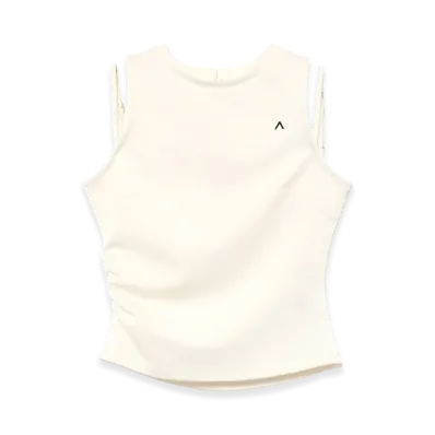 ANDMARY Women's Heart Point Tops "Ivory"