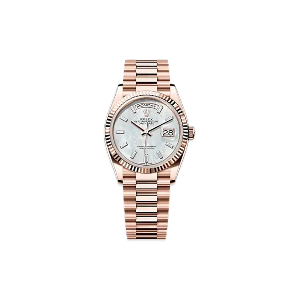 ROLEX Day-Date 36mm Everose Gold 128235 "White Mother-of-Pearl"