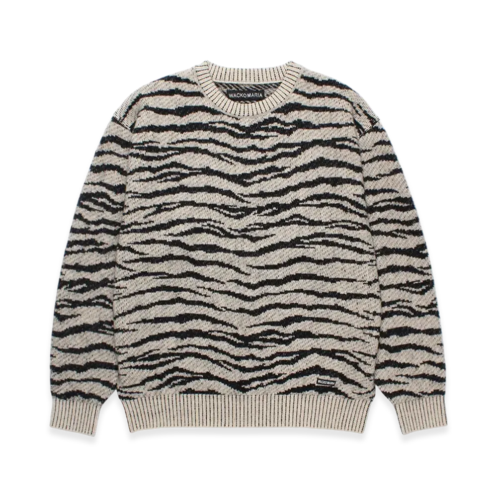 WACKO MARIA Tiger Mohair Jacquard Knit Sweater "Ivory"