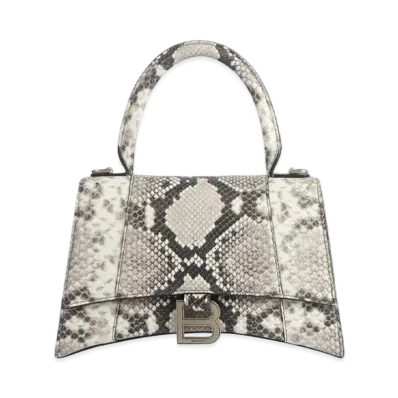 BALENCIAGA Women's Hourglass Small Top Handle Bag "Black/White"