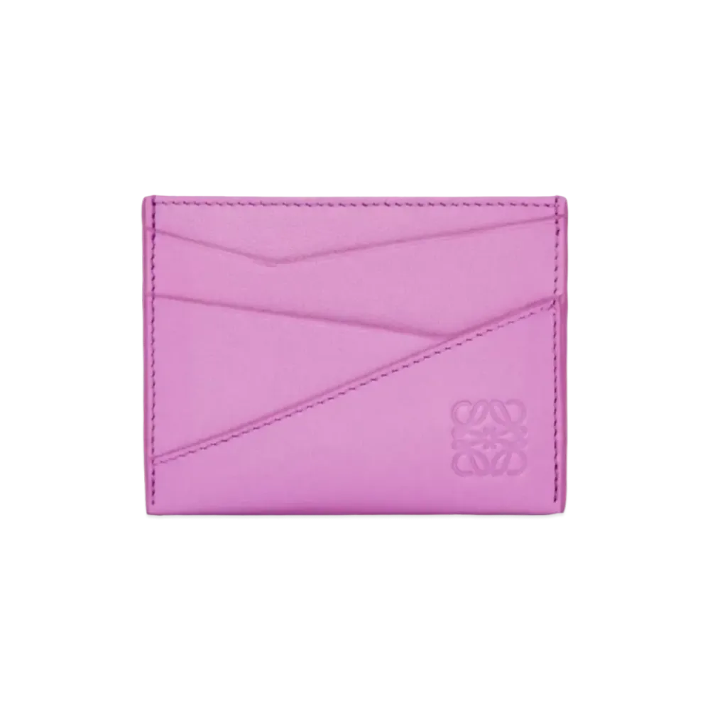 LOEWE Puzzle Plain Card Holder Classic Calf "Rock Rose"